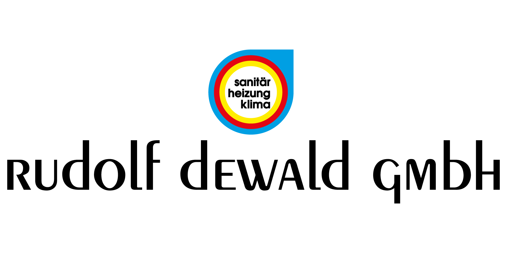 Logo der Rudolf Dewald GmbH aus Wiesbaden für Sanitär, Heizung, Klima, Lüftung und Badmodernisierung.