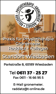Physiotherapie Gronemeier. Raddatz + Kollegen in Wiesbaden mit Kontaktdaten und Informationen zu Krankengymnastik, manueller Therapie und Kinderphysiotherapie.